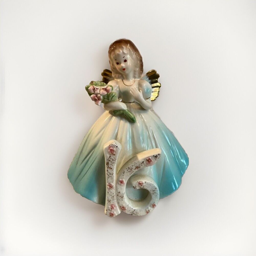 Vintage JOSEF ORIGINALS Figurine 16th Birthday Girl Angel Porcelain Japan
